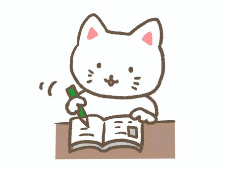 本を読む猫のイラスト